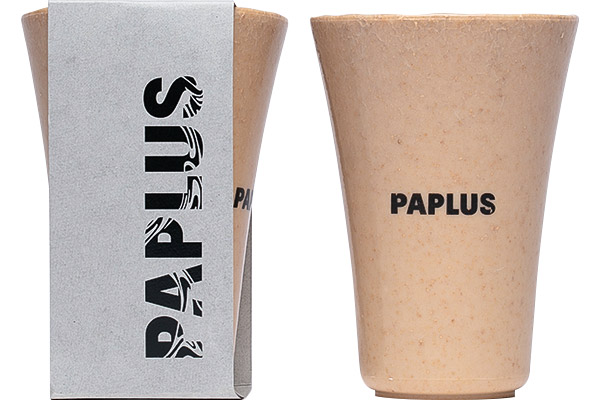 Plastic-Free Cup with PAPLUS Logo