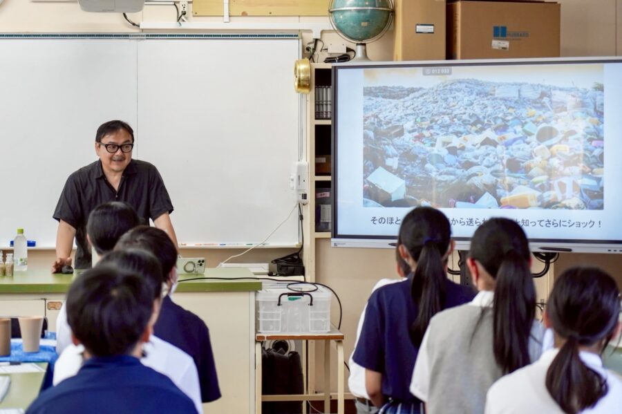 山中湖中学校で出張授業を実施しました